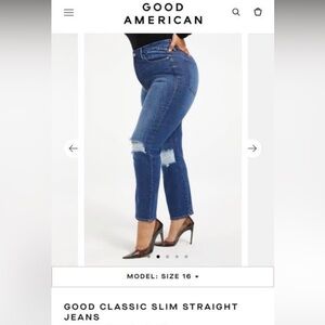 Good American Blue Straight Leg Jeans